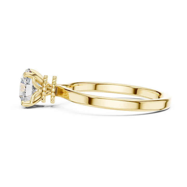Round Cut Lab Grown Diamond Solitaire Ring, 1.00ct Total, Solid Gold