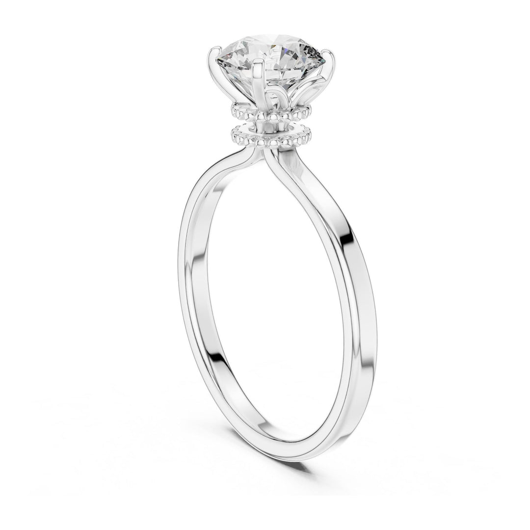 Round Cut Lab Grown Diamond Solitaire Ring, 1.00ct Total, Solid Gold