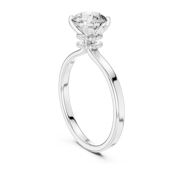Round Cut Lab Grown Diamond Solitaire Ring, 1.00ct Total, Solid Gold