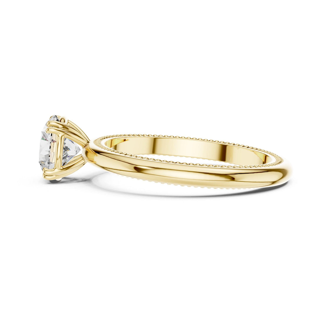 Round Cut Lab Grown Diamond Solitaire Ring, 1.00ct Total, Solid Gold