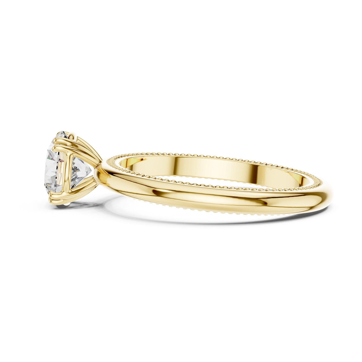 Round Cut Lab Grown Diamond Solitaire Ring, 1.00ct Total, Solid Gold