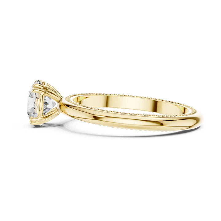 Round Cut Lab Grown Diamond Solitaire Ring, 1.00ct Total, Solid Gold