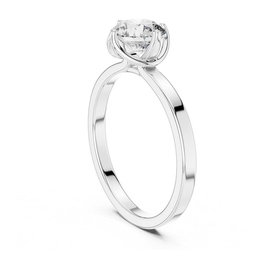 Round Cut Lab Grown Diamond Solitaire Ring, 1.00ct Total, Solid Gold