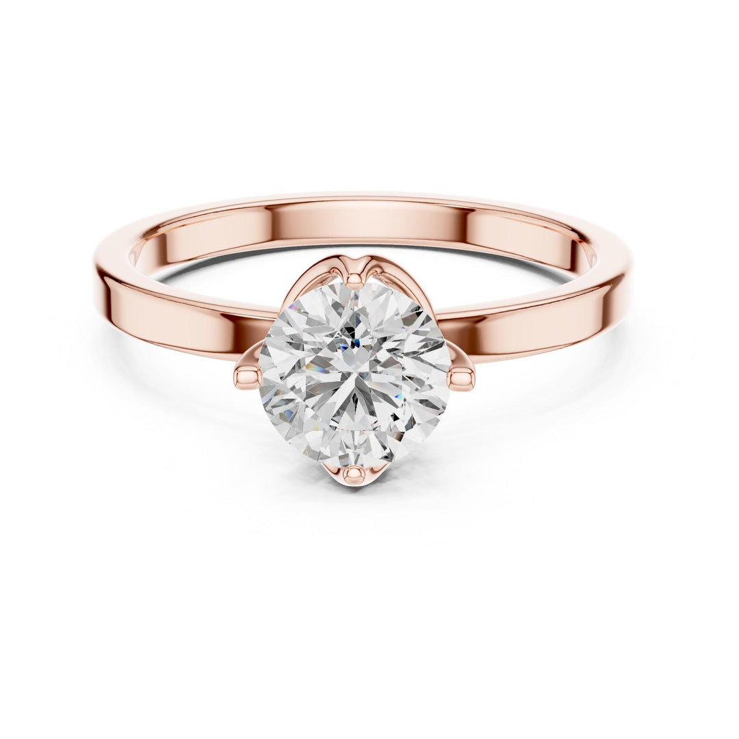 Round Cut Lab Grown Diamond Solitaire Ring, 1.00ct Total, Solid Gold