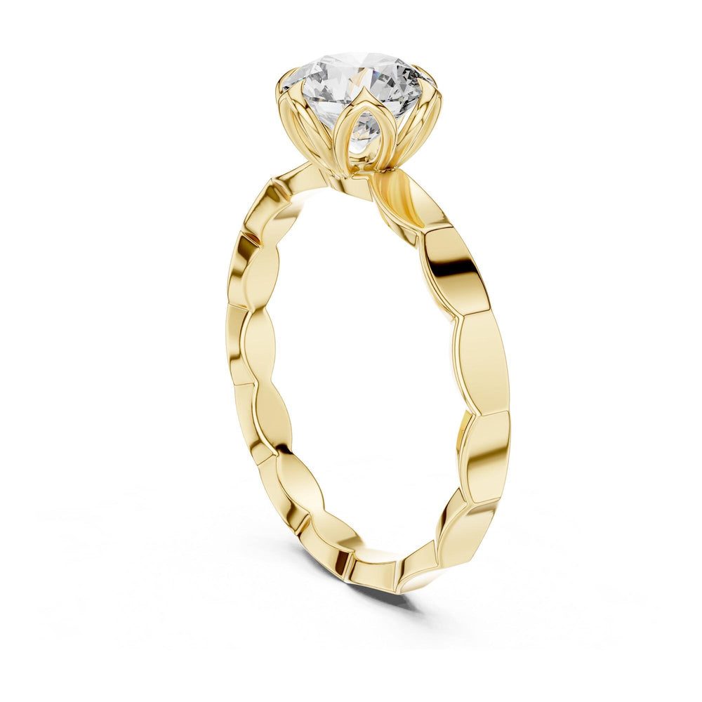 Round Cut Lab Grown Diamond Solitaire Ring, 1.00ct Total, Solid Gold