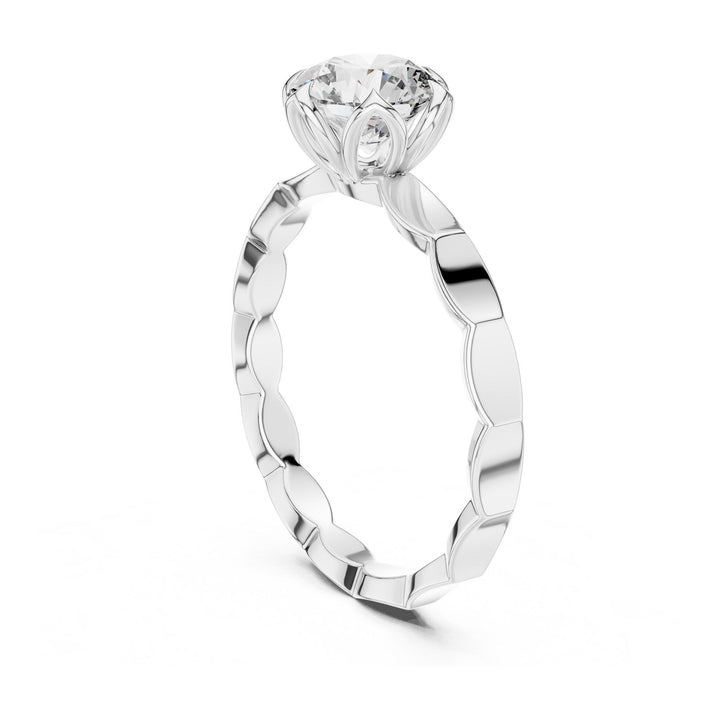 Round Cut Lab Grown Diamond Solitaire Ring, 1.00ct Total, Solid Gold
