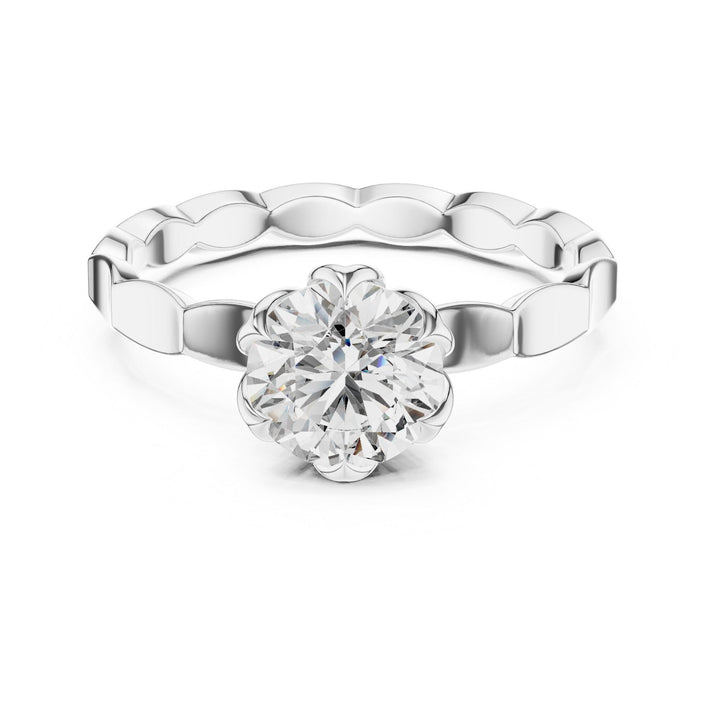 Round Cut Lab Grown Diamond Solitaire Ring, 1.00ct Total, Solid Gold