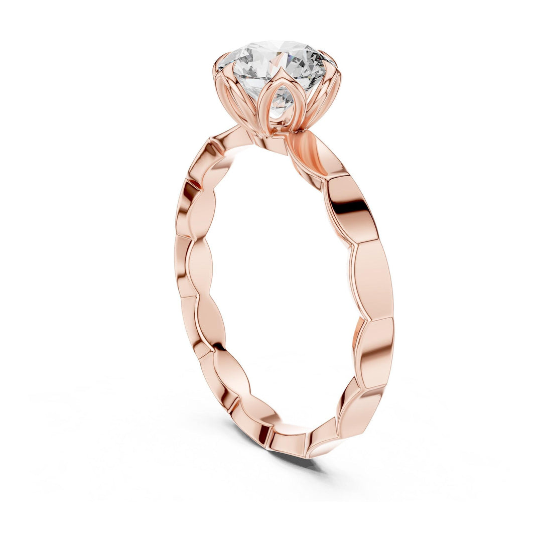 Round Cut Lab Grown Diamond Solitaire Ring, 1.00ct Total, Solid Gold