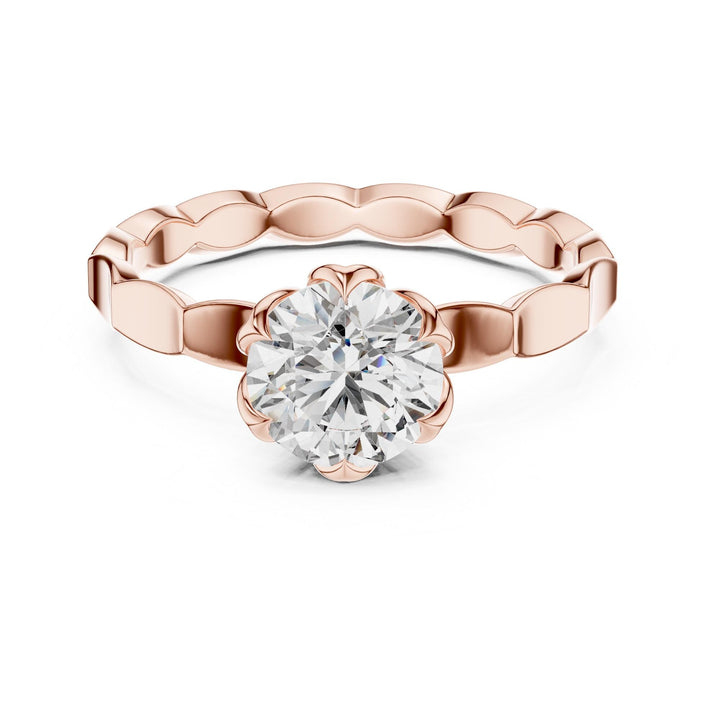 Round Cut Lab Grown Diamond Solitaire Ring, 1.00ct Total, Solid Gold