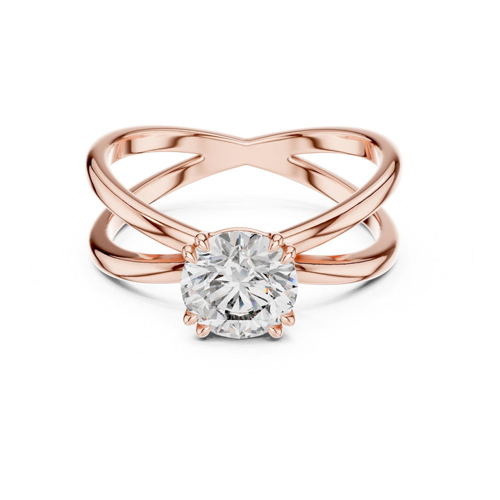 Round Cut Lab Grown Diamond Solitaire Ring, 1.00ct Total, Solid Gold