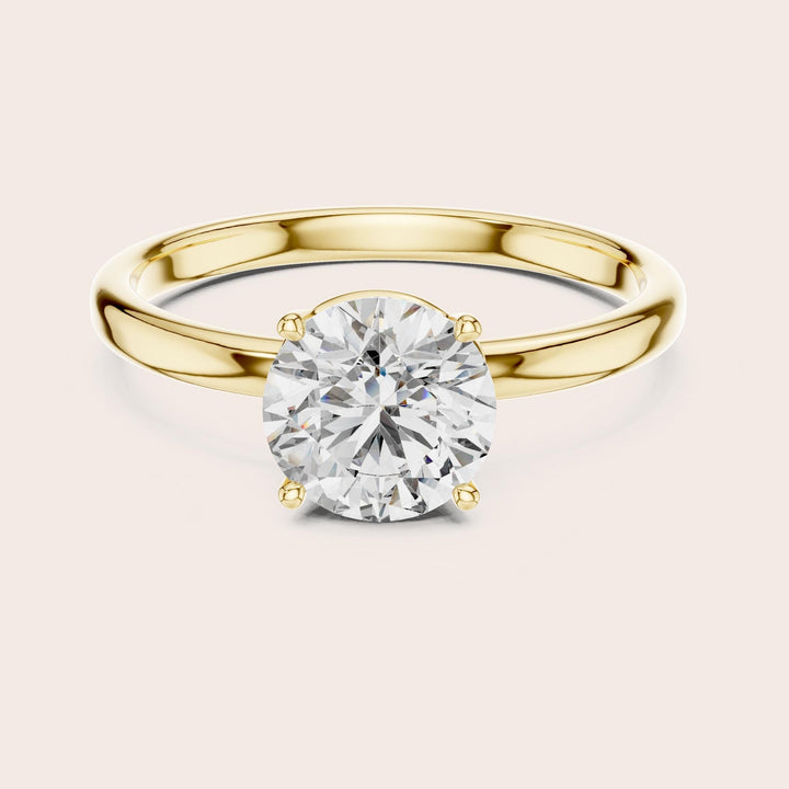 Round Cut Lab Grown Diamond Solitaire Ring, 1.00ct Total, Solid Gold