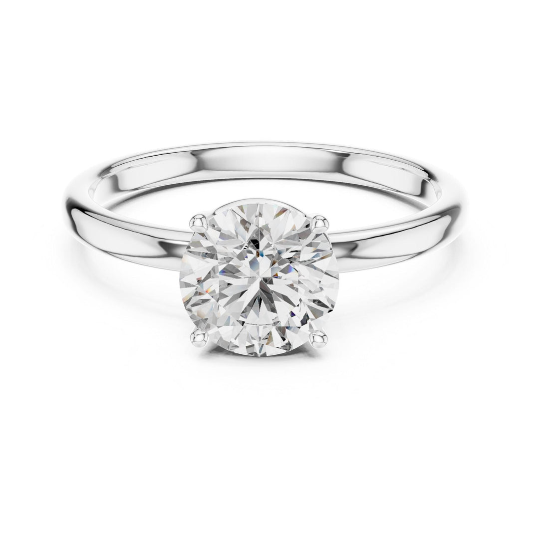 Round Cut Lab Grown Diamond Solitaire Ring, 1.00ct Total, Solid Gold