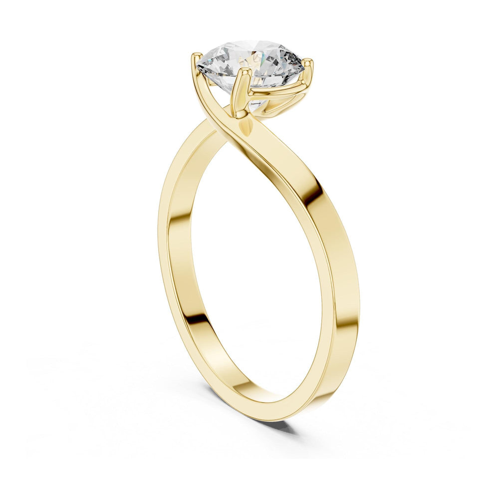 Round Cut Lab Grown Diamond Solitaire Ring, 1.00ct Total, Solid Gold