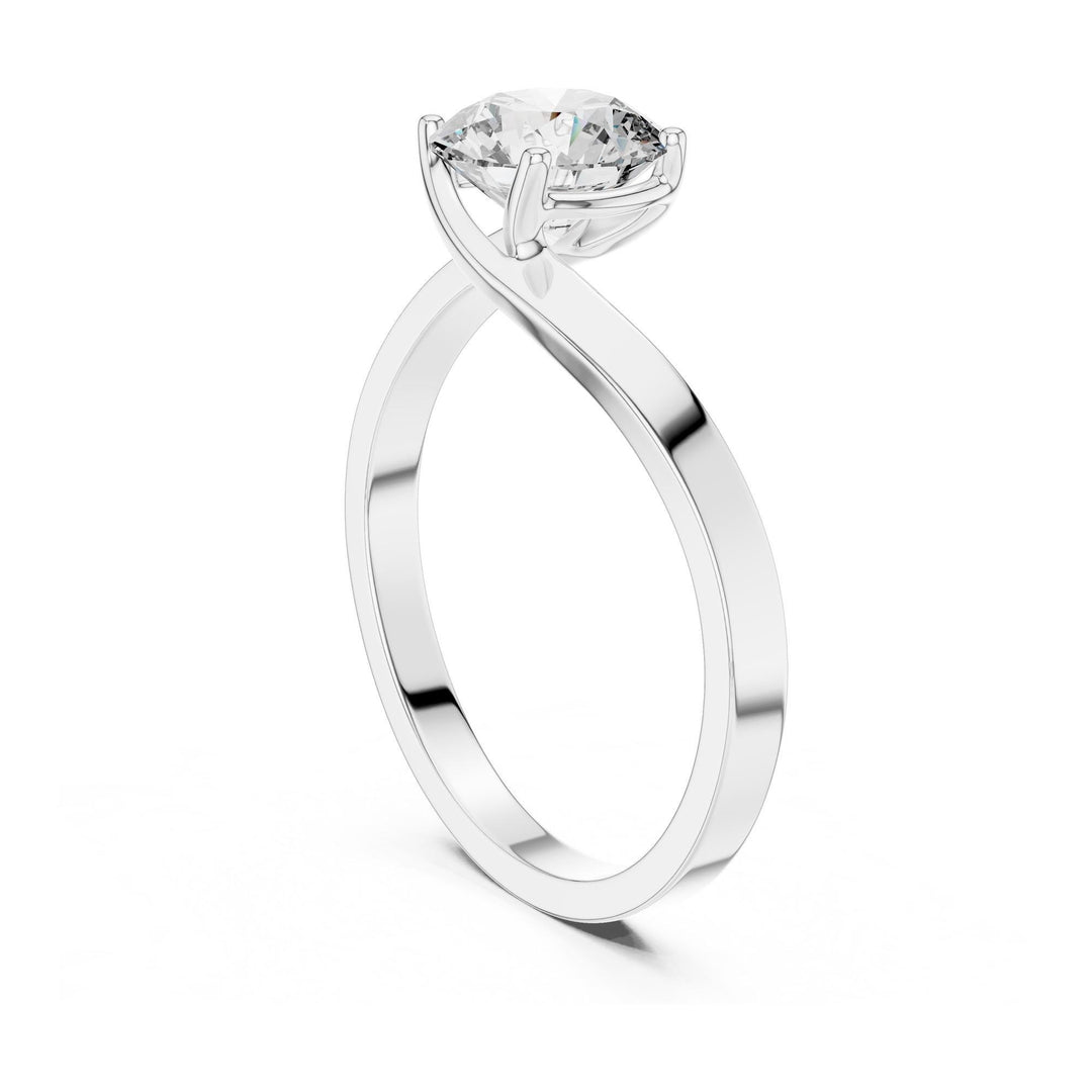 Round Cut Lab Grown Diamond Solitaire Ring, 1.00ct Total, Solid Gold