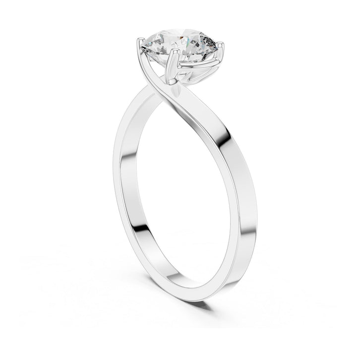 Round Cut Lab Grown Diamond Solitaire Ring, 1.00ct Total, Solid Gold