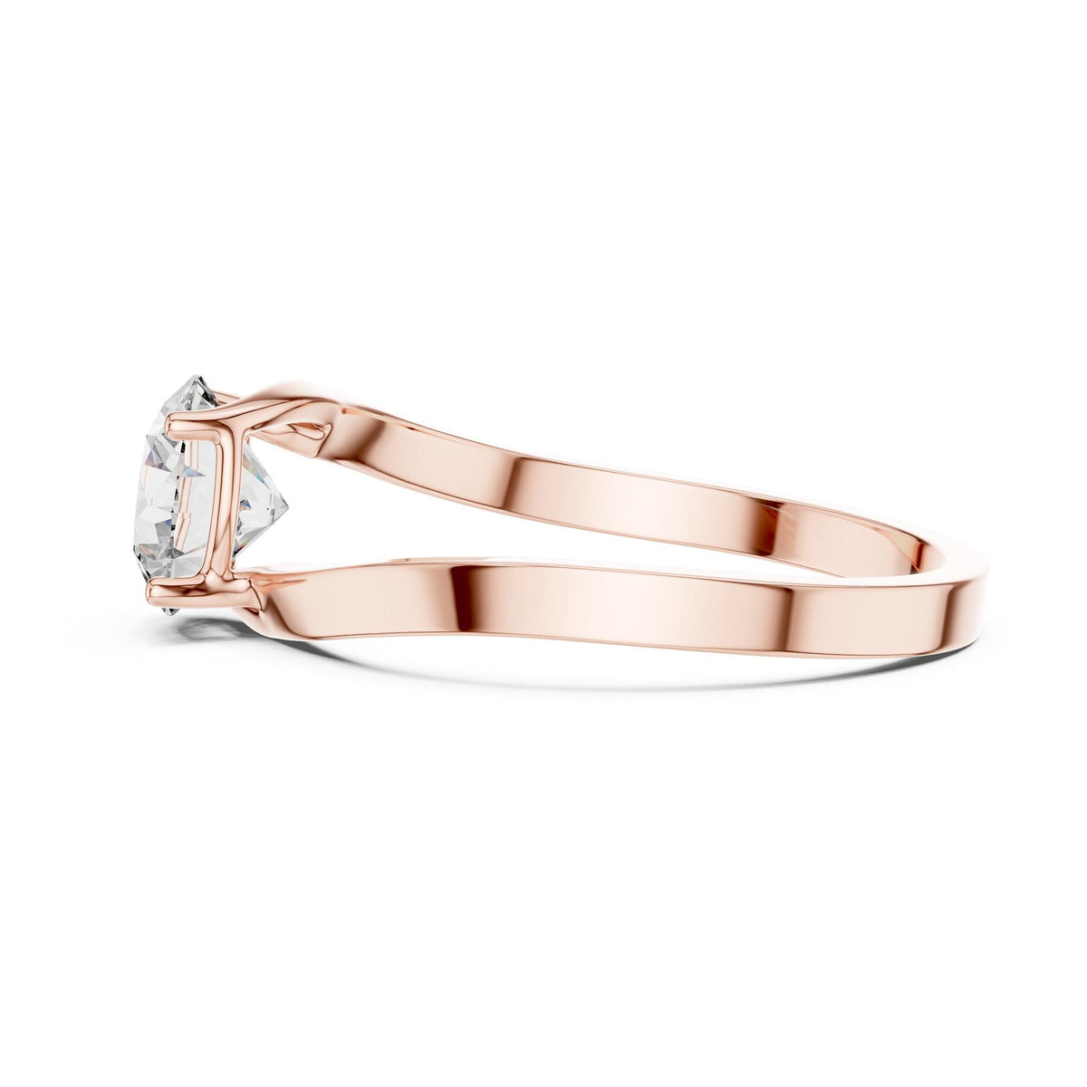 Round Cut Lab Grown Diamond Solitaire Ring, 1.00ct Total, Solid Gold