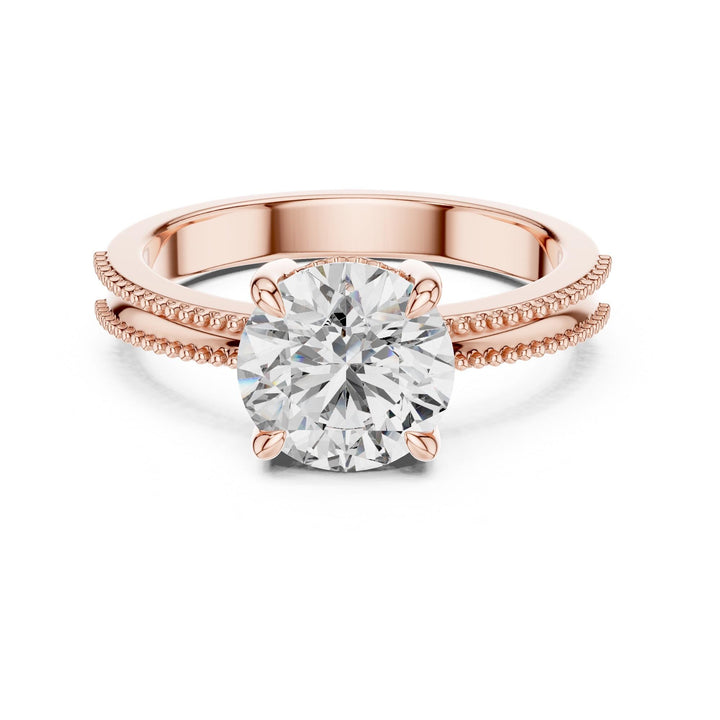 Round Cut Lab Grown Diamond Solitaire Ring, 2.05ct Total, Solid Gold