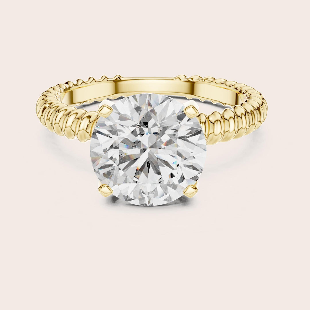 Round Cut Lab Grown Diamond Solitaire Ring, 2.80ct Total, Solid Gold
