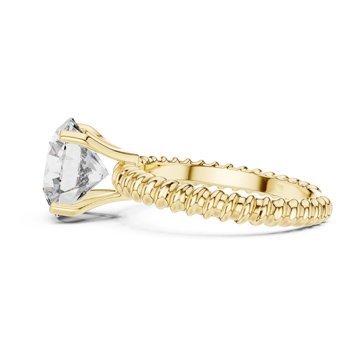 Round Cut Lab Grown Diamond Solitaire Ring, 2.80ct Total, Solid Gold