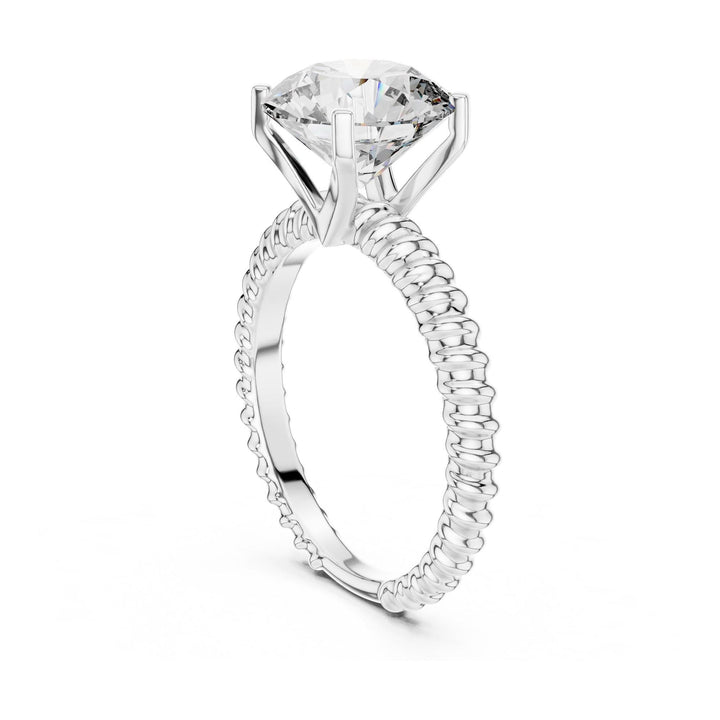 Round Cut Lab Grown Diamond Solitaire Ring, 2.80ct Total, Solid Gold