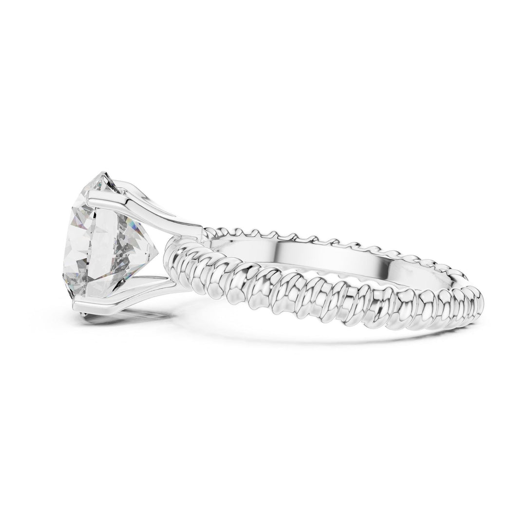 Round Cut Lab Grown Diamond Solitaire Ring, 2.80ct Total, Solid Gold