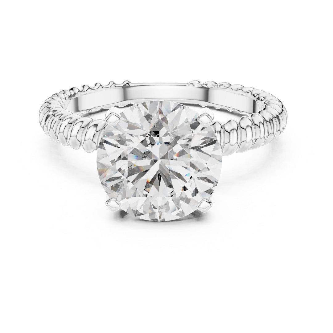 Round Cut Lab Grown Diamond Solitaire Ring, 2.80ct Total, Solid Gold