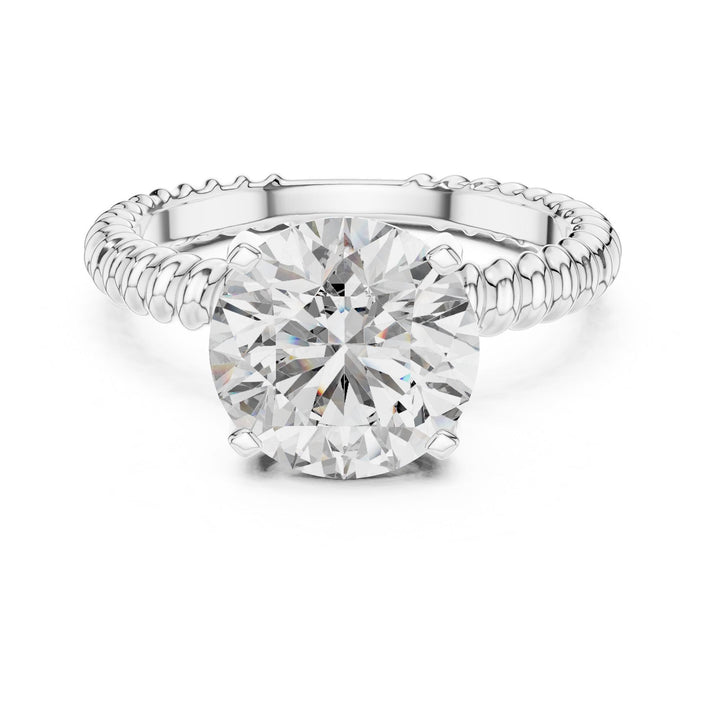 Round Cut Lab Grown Diamond Solitaire Ring, 2.80ct Total, Solid Gold