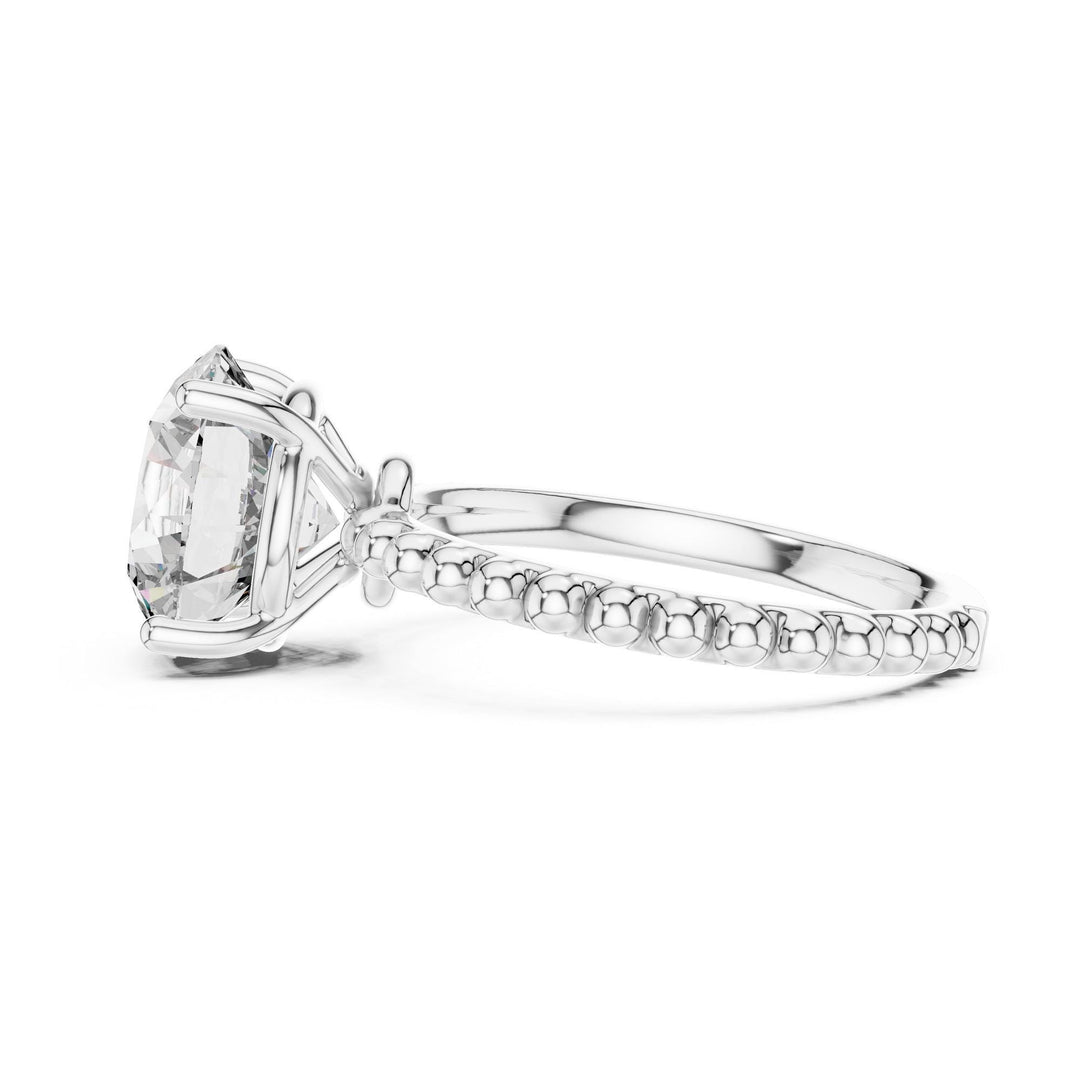 Round Cut Lab Grown Diamond Solitaire Ring, 2.80ct Total, Solid Gold