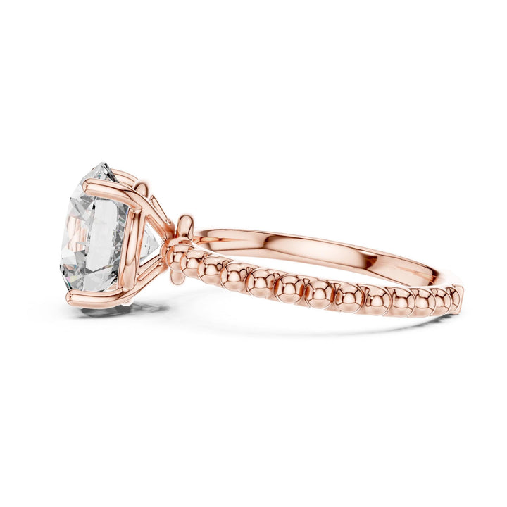 Round Cut Lab Grown Diamond Solitaire Ring, 2.80ct Total, Solid Gold