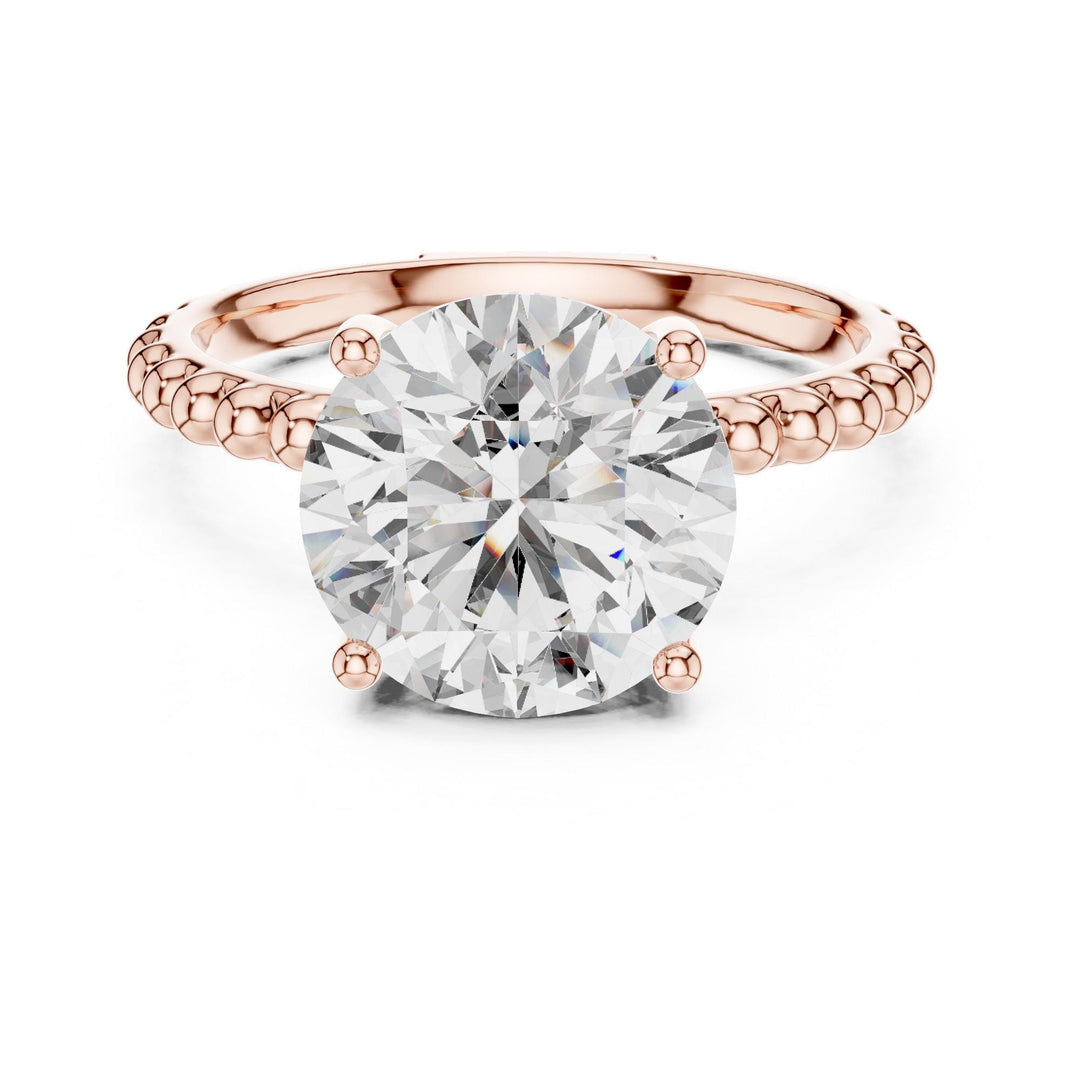 Round Cut Lab Grown Diamond Solitaire Ring, 2.80ct Total, Solid Gold