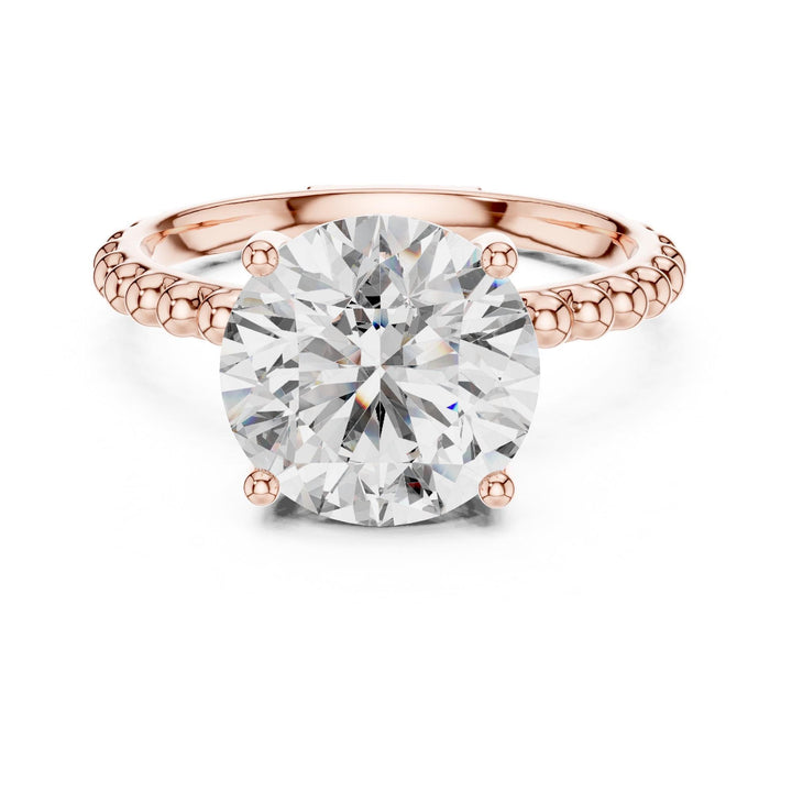 Round Cut Lab Grown Diamond Solitaire Ring, 2.80ct Total, Solid Gold