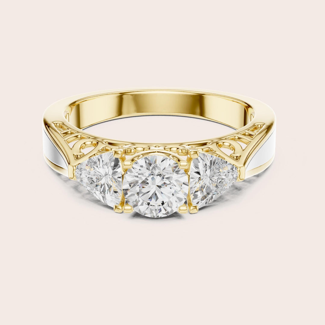 Round Cut Lab Grown Diamond Cluster Ring, 1.02ct Total, Solid Gold