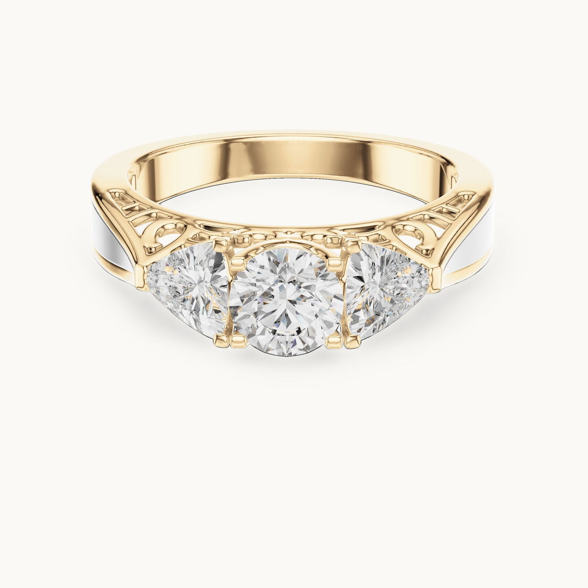 Round cut lab-grown diamond cluster ring in 14K yellow gold, 1.02 CT TW, view 1