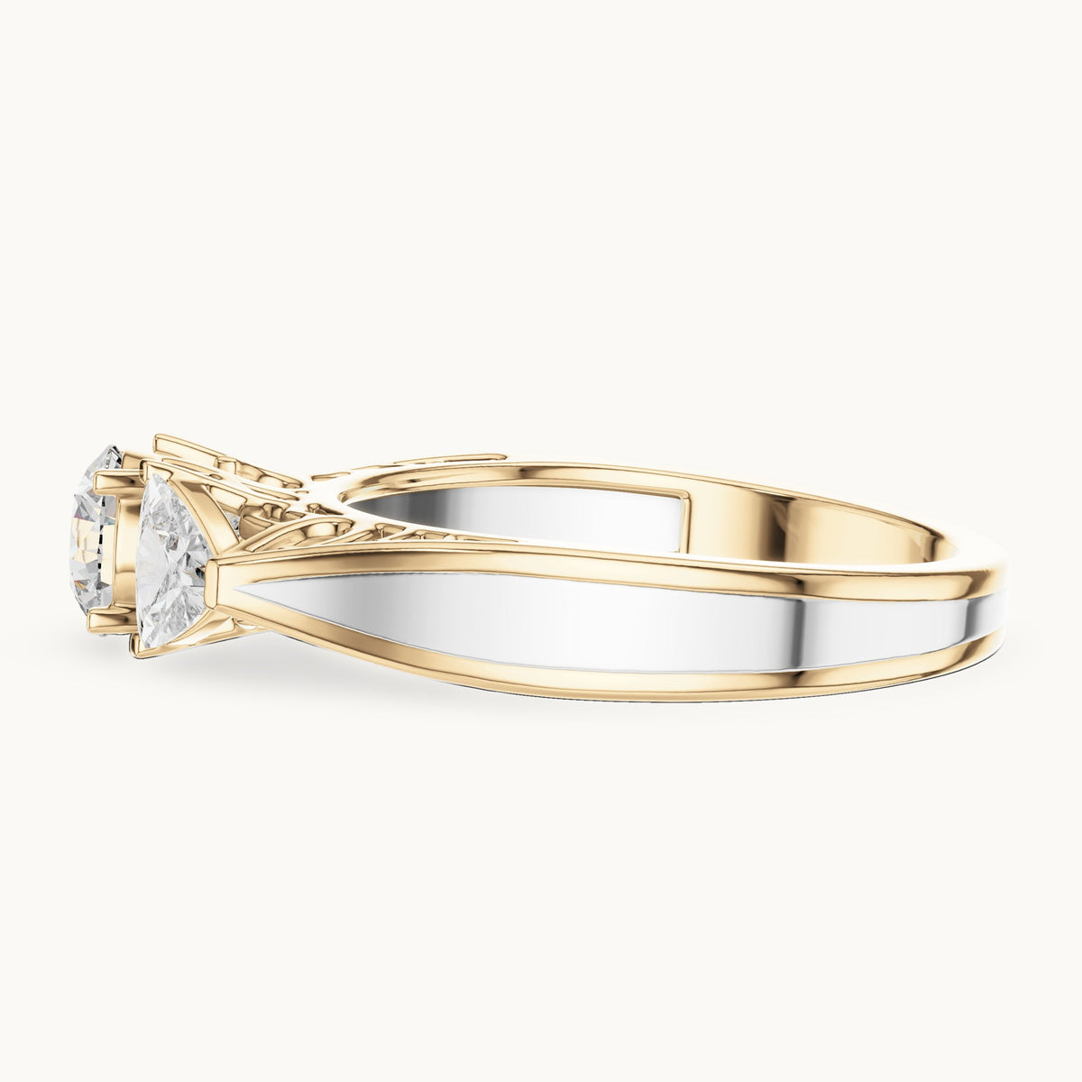 Round cut lab-grown diamond cluster ring in 14K yellow gold, 1.02 CT TW, view 3