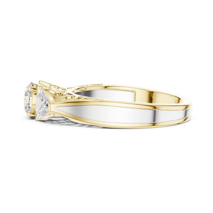 Round Cut Lab Grown Diamond Cluster Ring, 1.02ct Total, Solid Gold