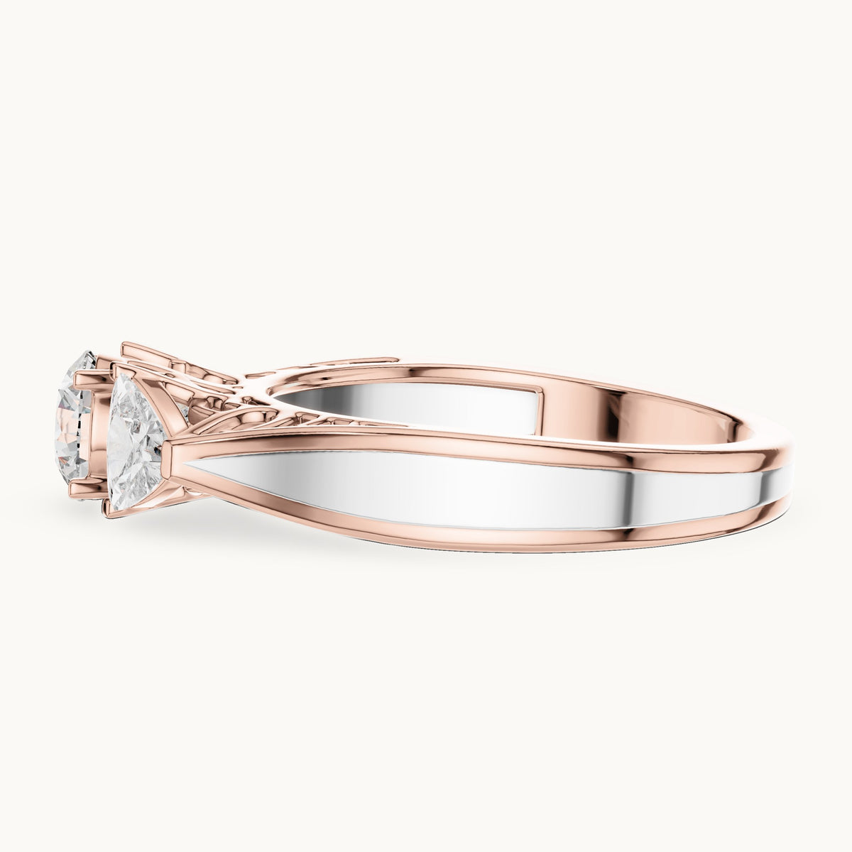 Round cut lab-grown diamond cluster ring in 14K rose gold, 1.02 CT TW, view 2