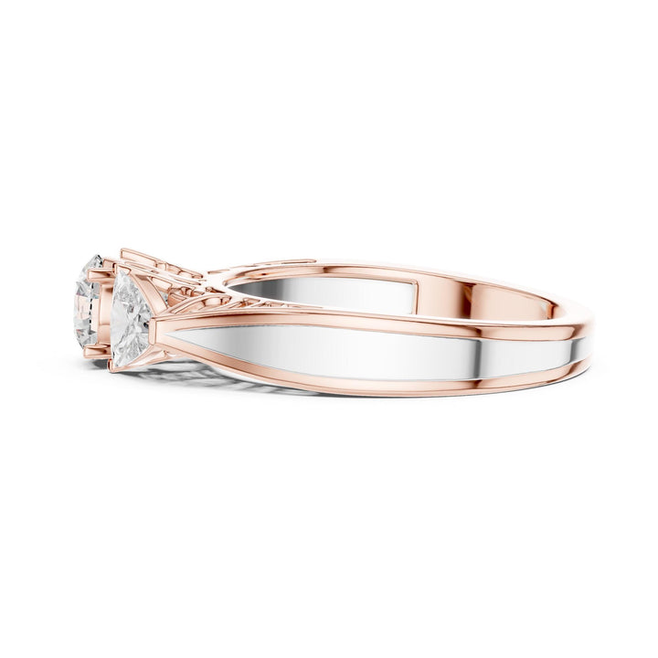 Round Cut Lab Grown Diamond Cluster Ring, 1.02ct Total, Solid Gold