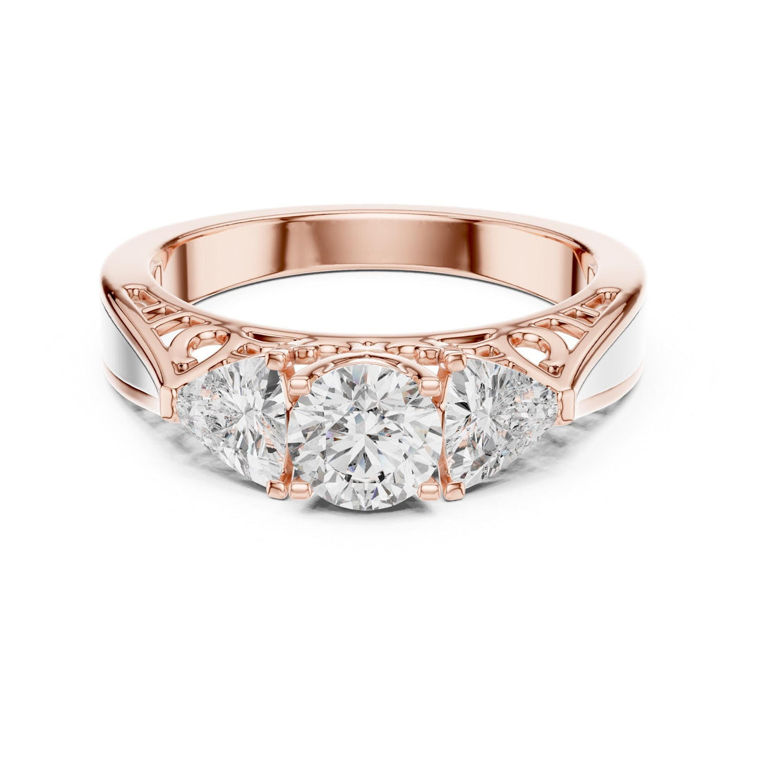 Round Cut Lab Grown Diamond Cluster Ring, 1.02ct Total, Solid Gold