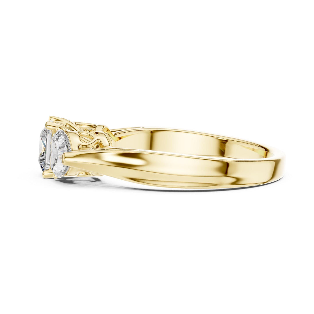 Heart Cut Lab Grown Diamond Cluster Ring, 1.27ct Total, Solid Gold