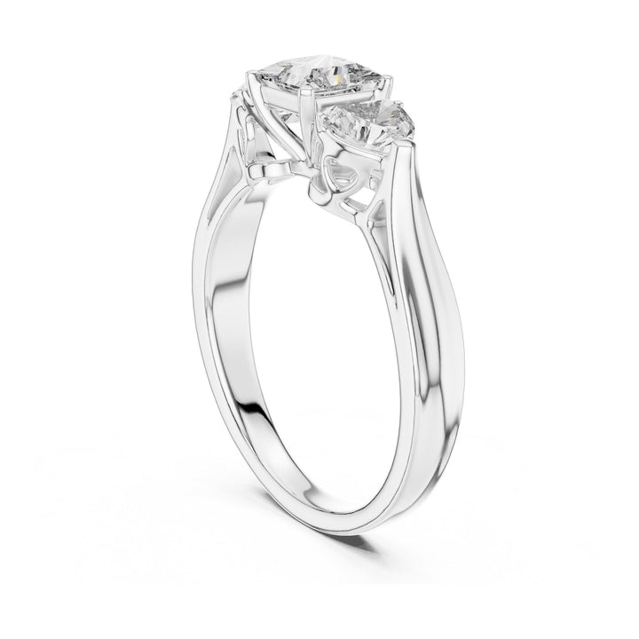 Heart Cut Lab Grown Diamond Cluster Ring, 1.27ct Total, Solid Gold