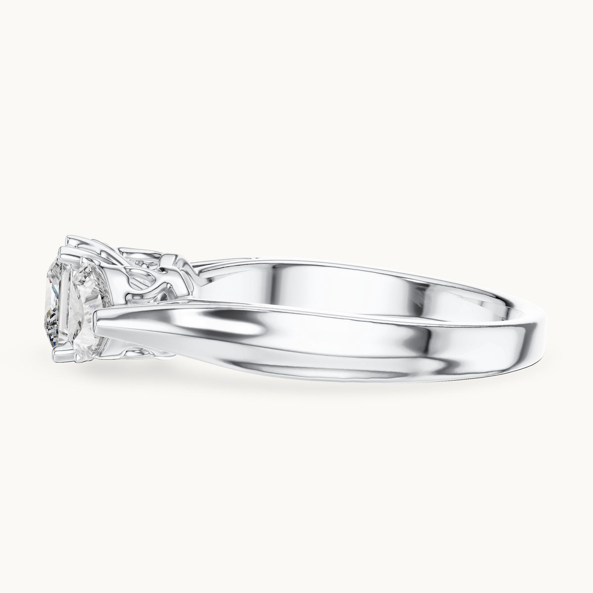 Heart cut lab-grown diamond cluster ring in 14K white gold, 1.27 CT TW, view 2