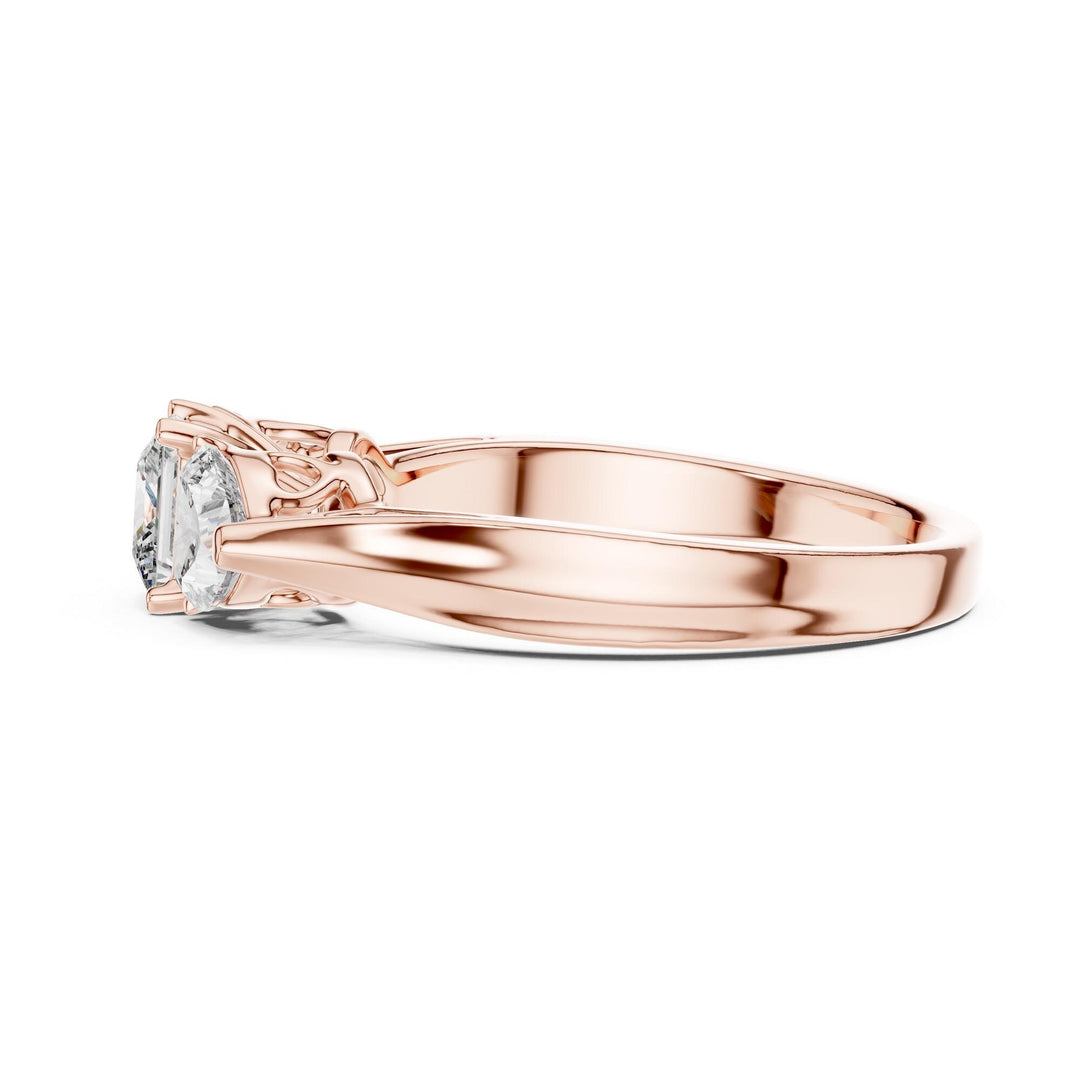 Heart Cut Lab Grown Diamond Cluster Ring, 1.27ct Total, Solid Gold