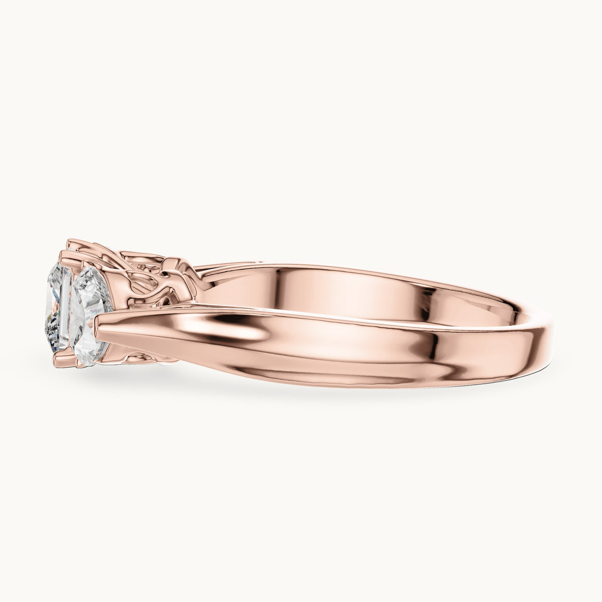 Heart cut lab-grown diamond cluster ring in 14K rose gold, 1.27 CT TW, view 2