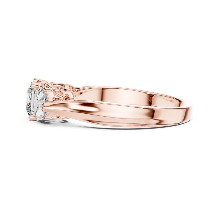 Heart Cut Lab Grown Diamond Cluster Ring, 1.27ct Total, Solid Gold