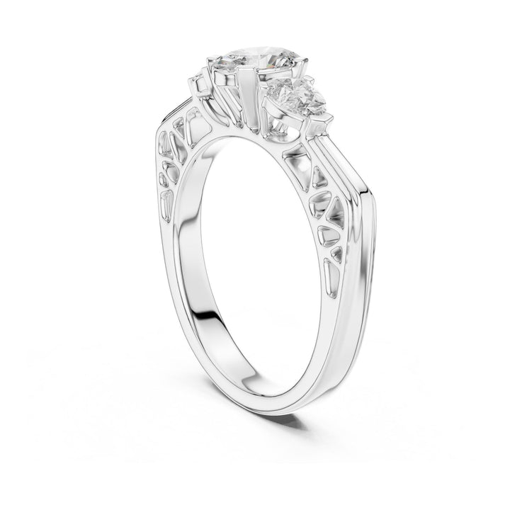 Oval Cut Lab Grown Diamond Cluster Ring, 1.00ct Total, Solid Gold