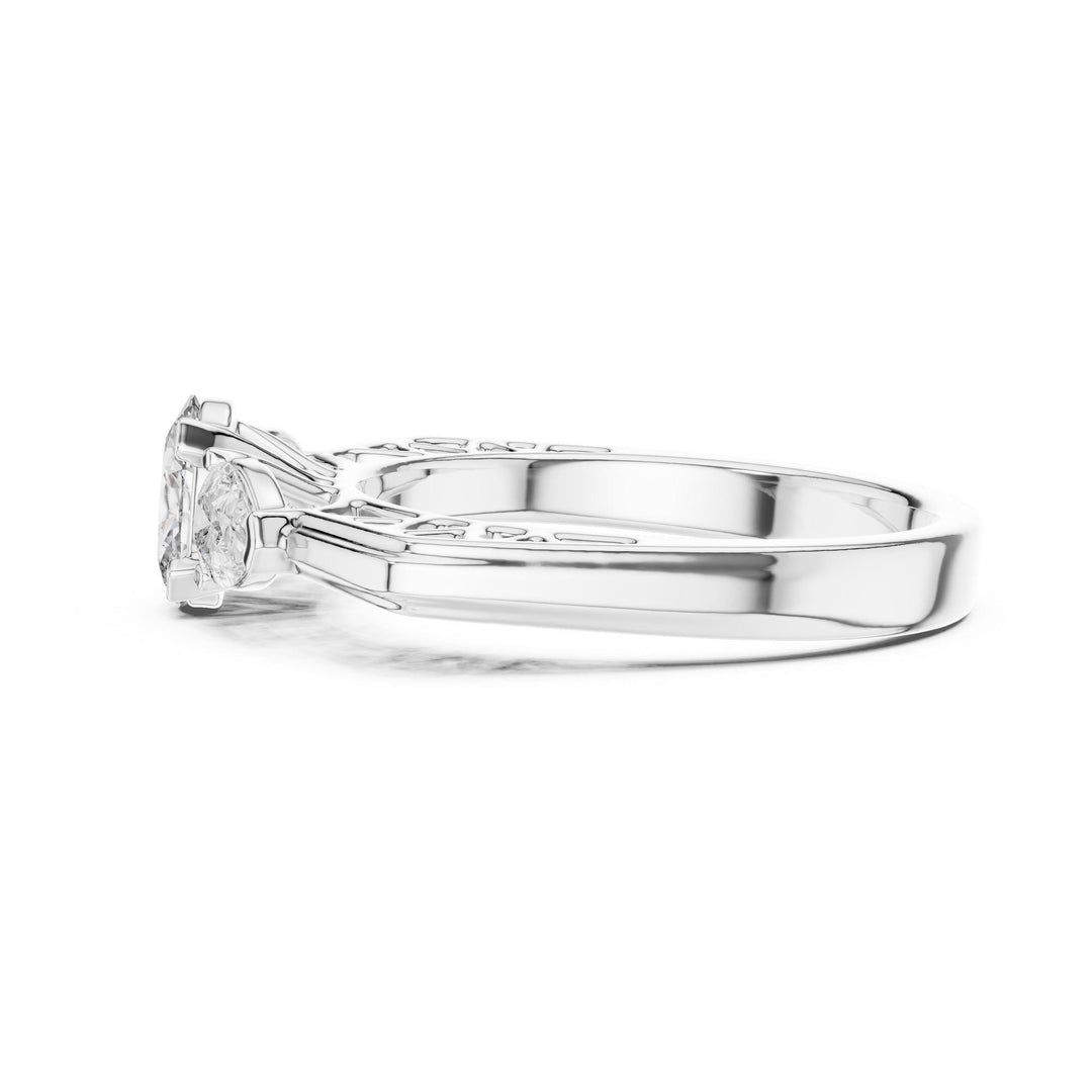 Oval Cut Lab Grown Diamond Cluster Ring, 1.00ct Total, Solid Gold
