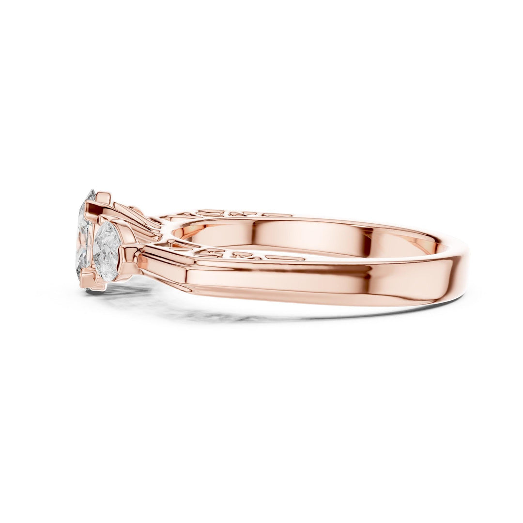 Oval Cut Lab Grown Diamond Cluster Ring, 1.00ct Total, Solid Gold