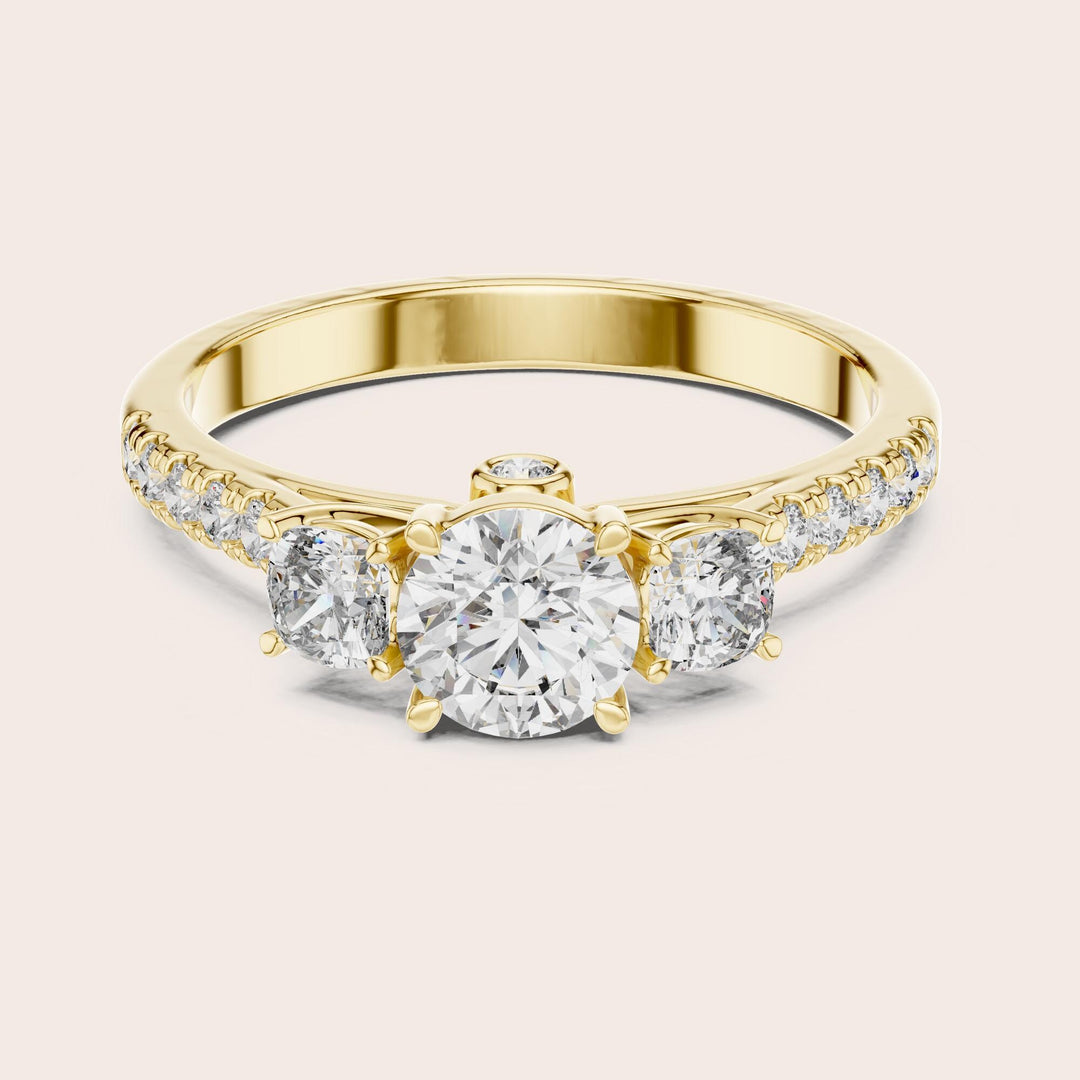 Round Cut Lab Grown Diamond Solitaire Ring, 0.99ct Total, Solid Gold