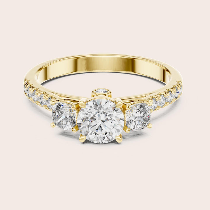 Round Cut Lab Grown Diamond Solitaire Ring, 0.99ct Total, Solid Gold