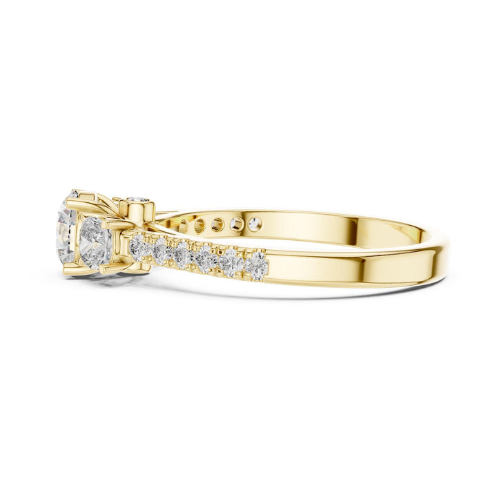 Round Cut Lab Grown Diamond Solitaire Ring, 0.99ct Total, Solid Gold